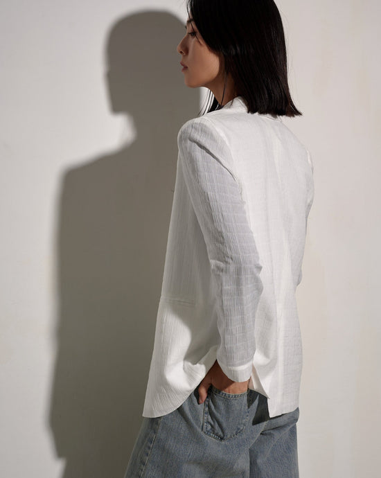 aalis NOVIA textured fabric blazer (White)