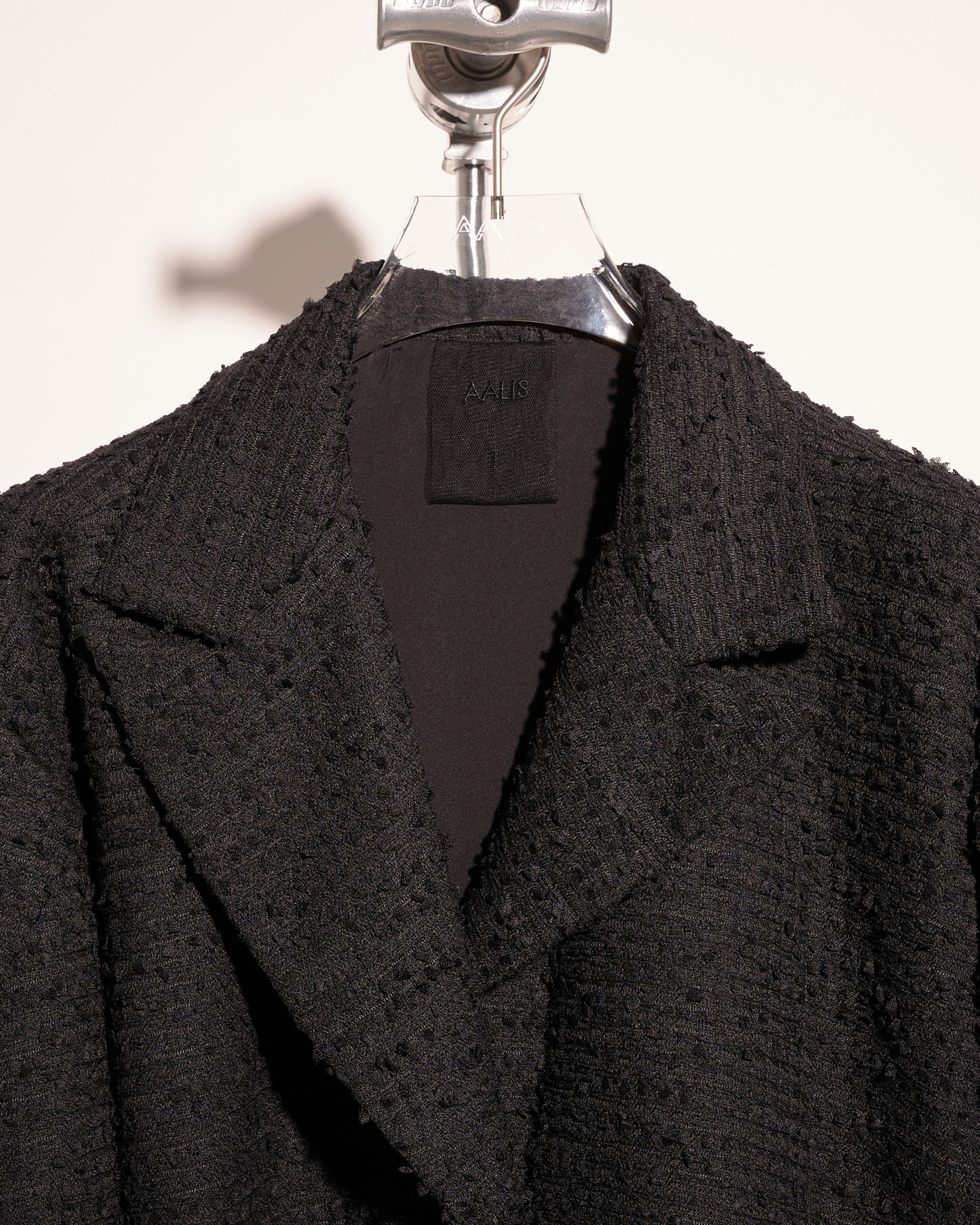 aalis FRAN Loose fit balloon sleeves tweed jacket (Black)