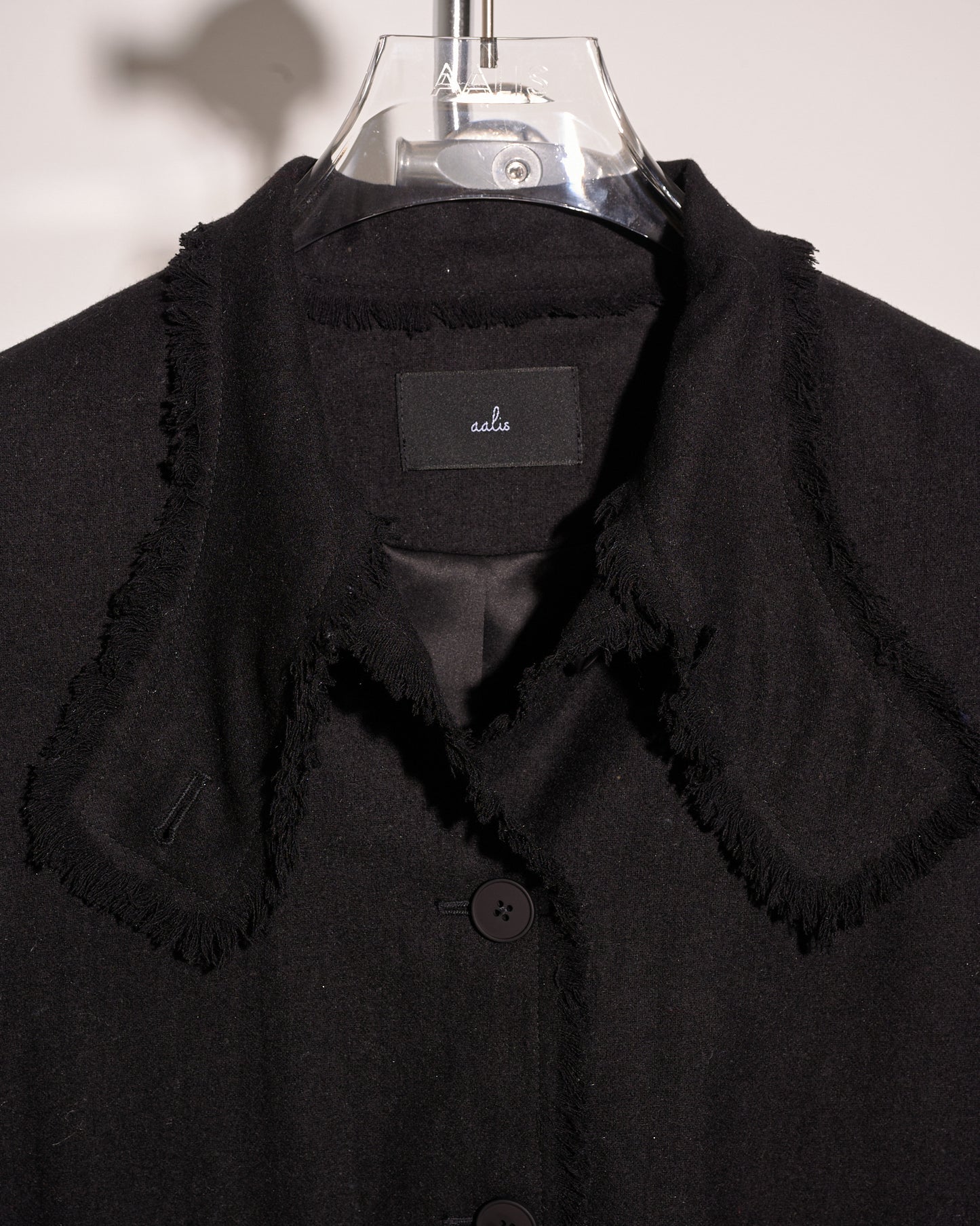 aalis JENSEN  fringe detail mixed tweed wool jacket (Black mix 1)