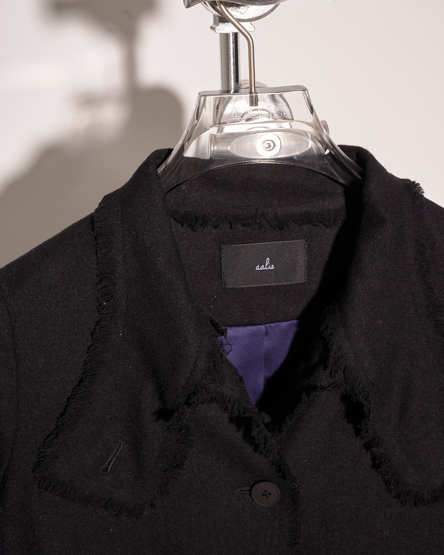 aalis JENSEN  fringe detail mixed tweed wool jacket (Black mix 2)