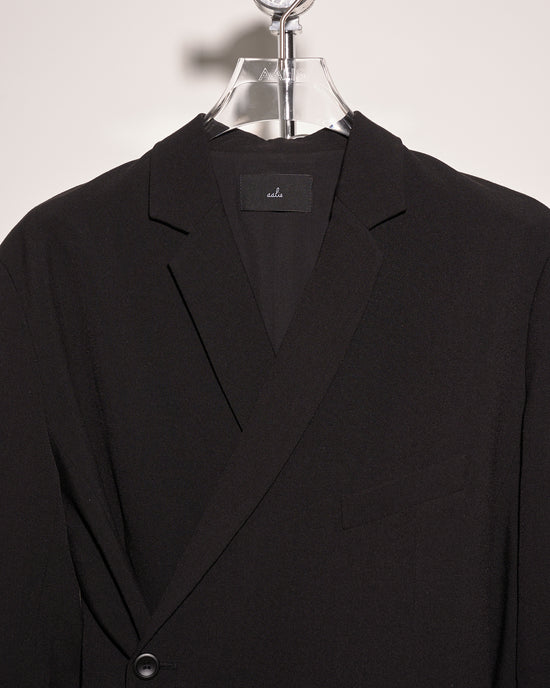 aalis ELMERS side button detail oversized blazer (Black)