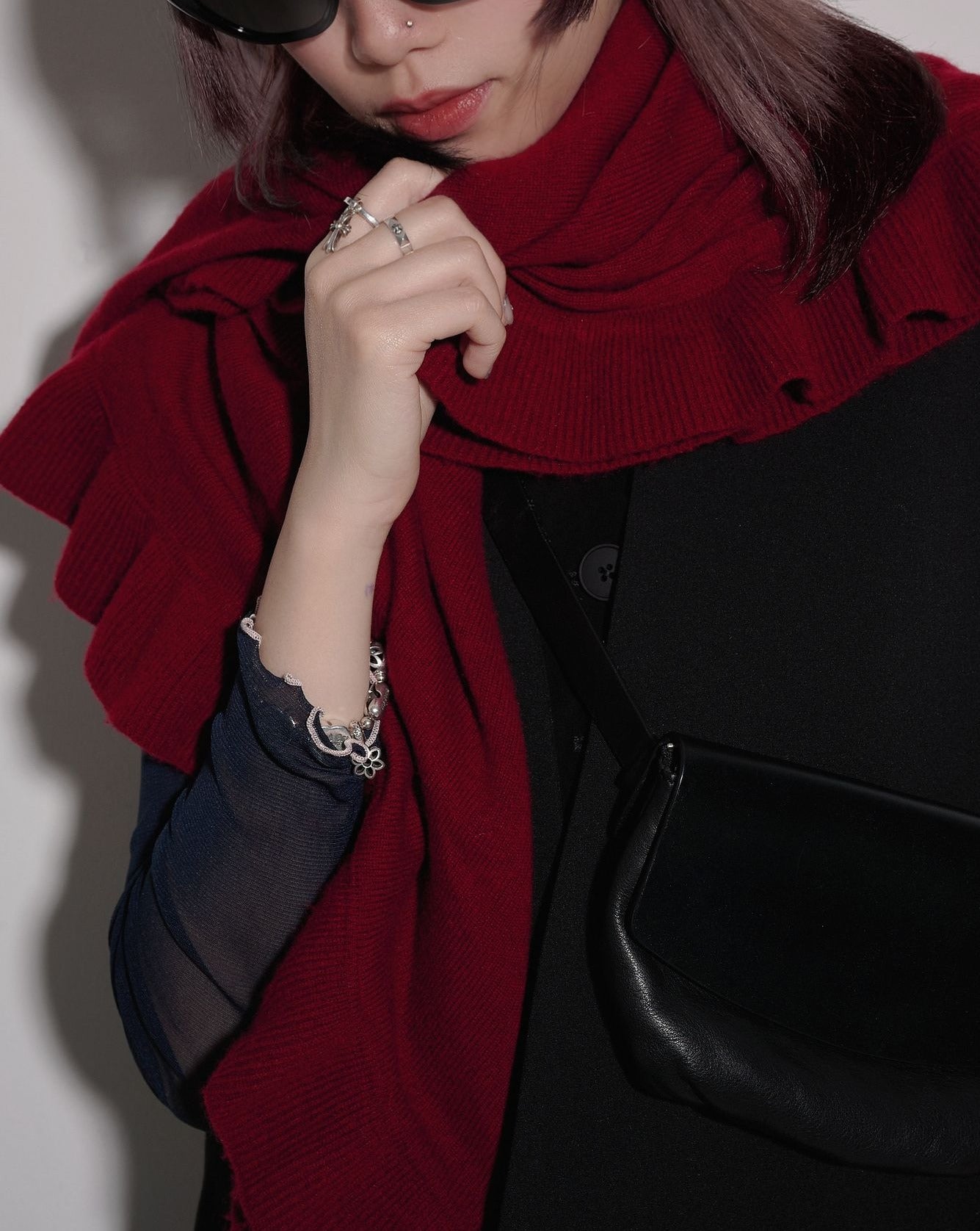 aalis LUCIE cashmere scarf (Red)