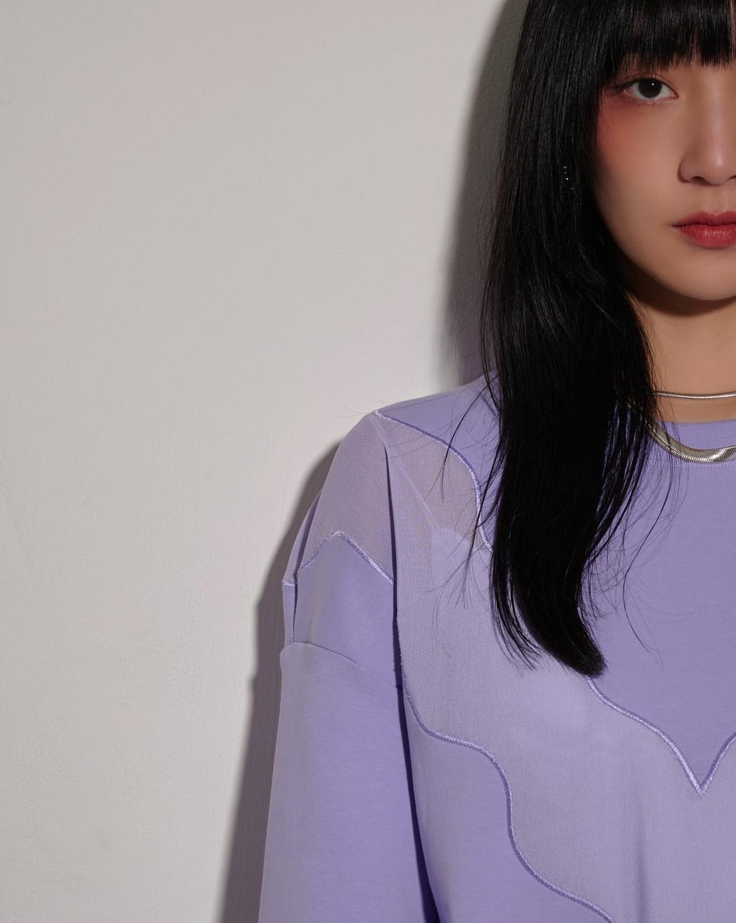 aalis OMIN V shape embroidered pullover (Purple)