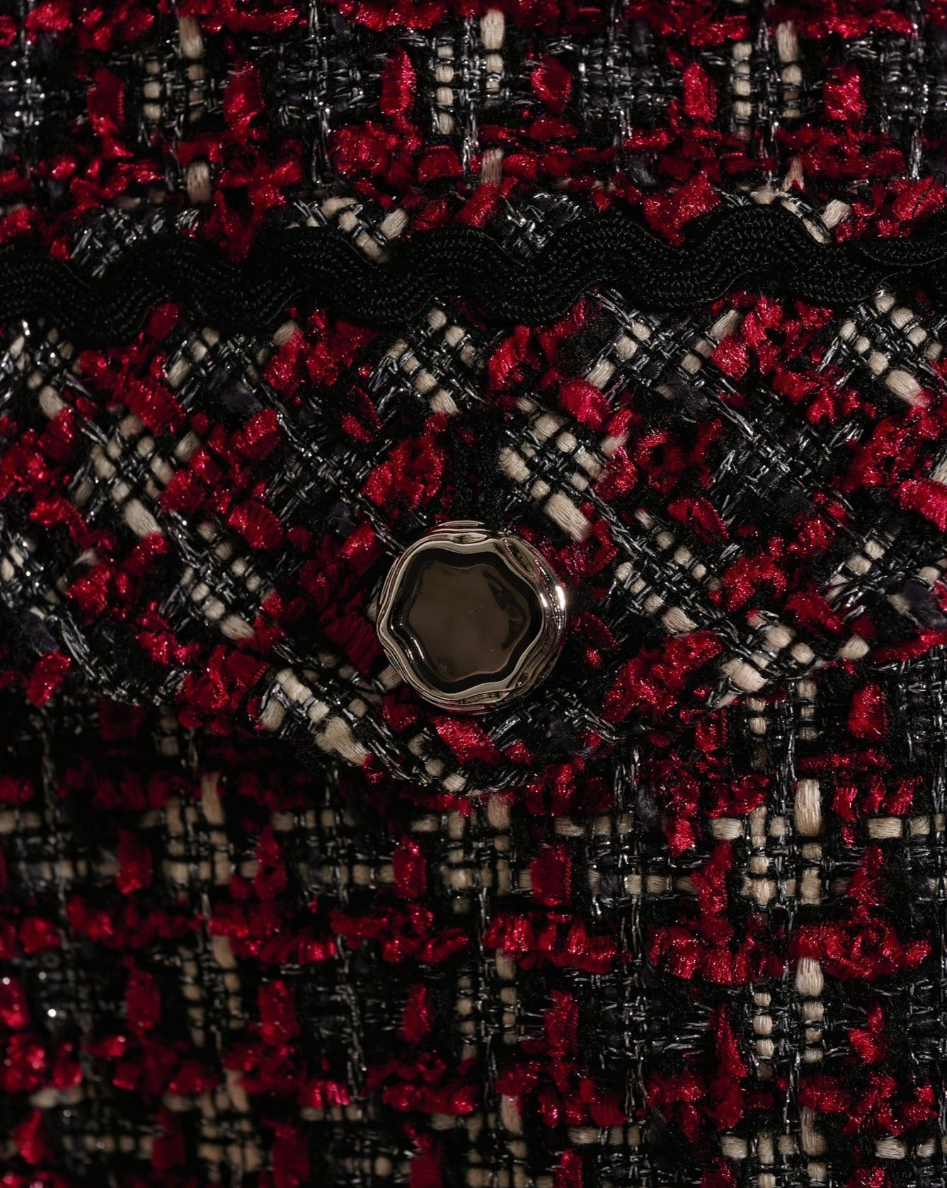 aalis THERA 4 pockets tweed vest (Red black mix)