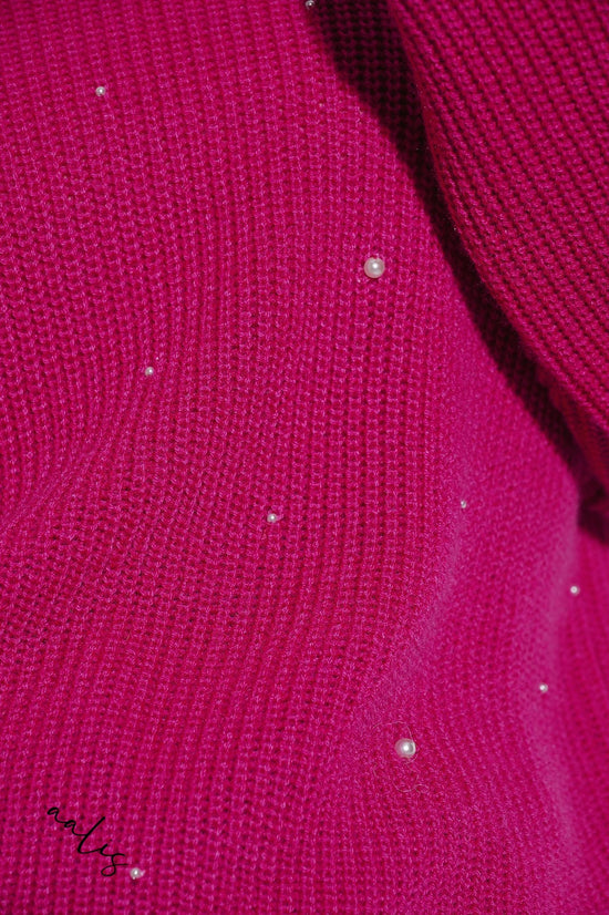 aalis KELDA pearls embellished pullover (Magenta)