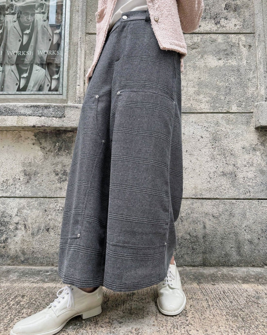 aalis WINNY plaid print pants (Charcoal plaid)