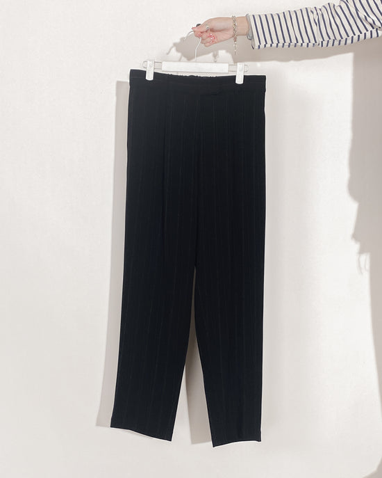 aalis DIAZ double pleat high-rise pants (Black stripe)