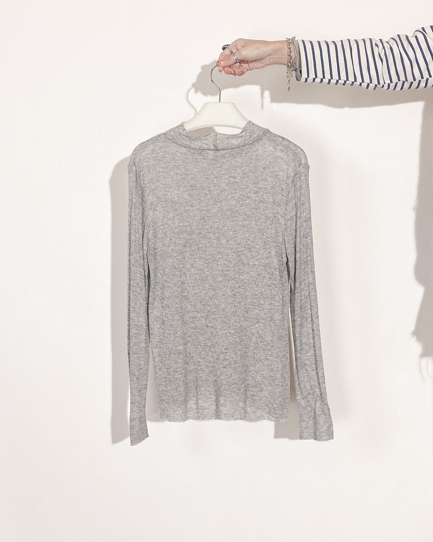 aalis NIC FW24 two tone mesh L/S top (Heather grey)