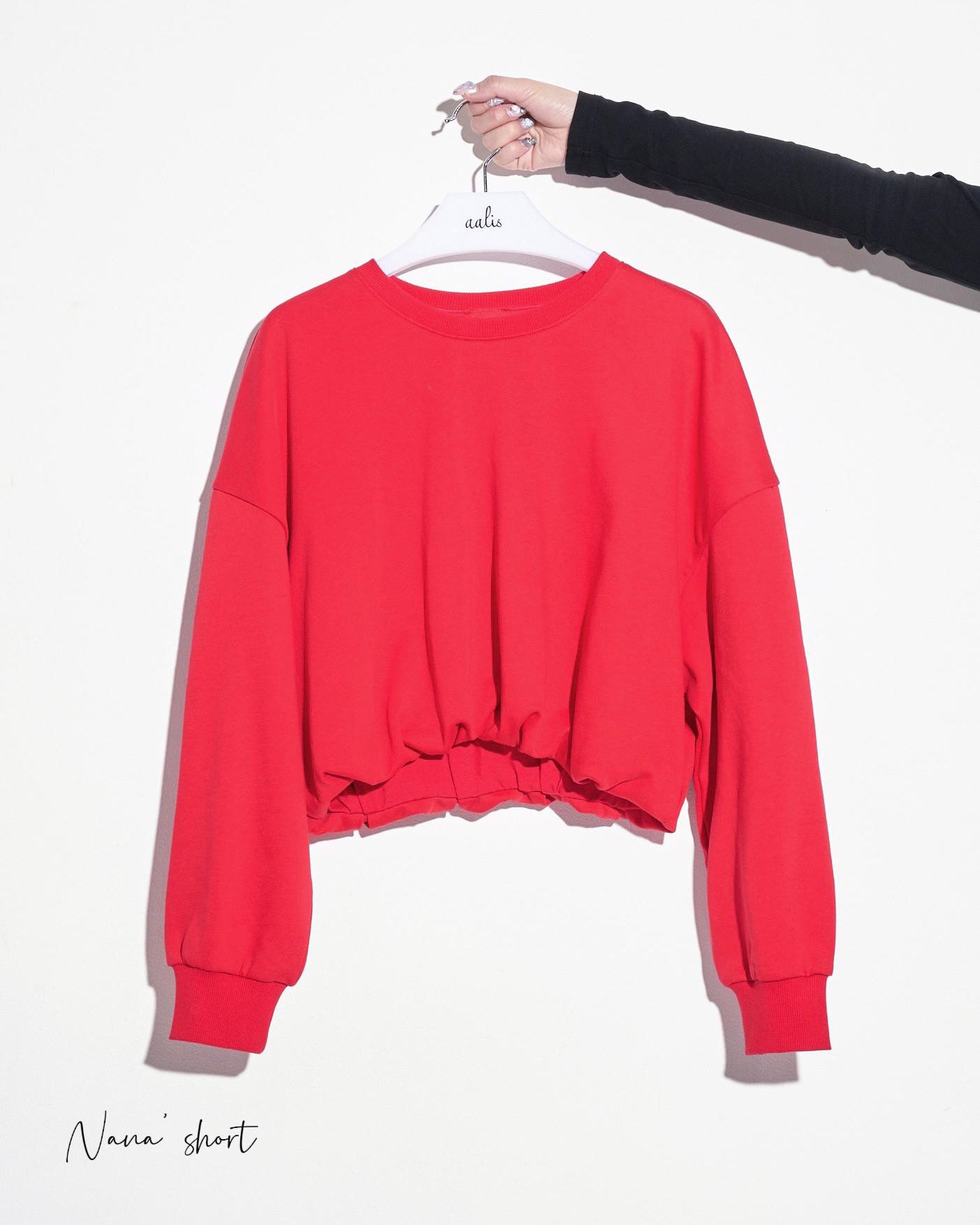 aalis NANA Short bubble hem sweater (Red)