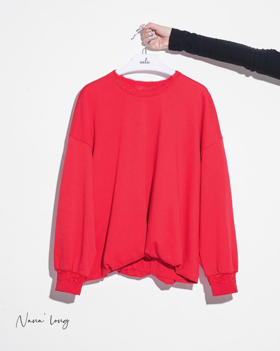 aalis NANA Long bubble hem sweater (Red)