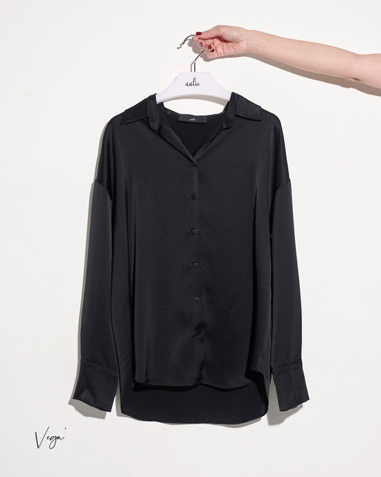 aalis VEGA V neck silk shirt (Black)