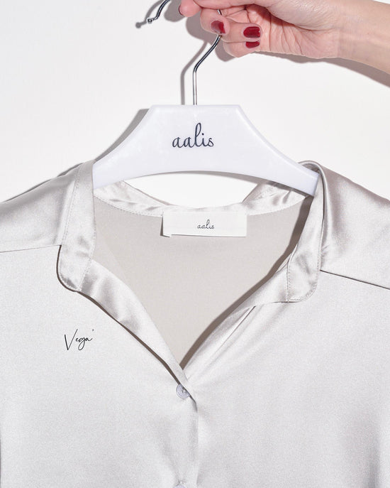 aalis VEGA V neck silk shirt (Light grey)