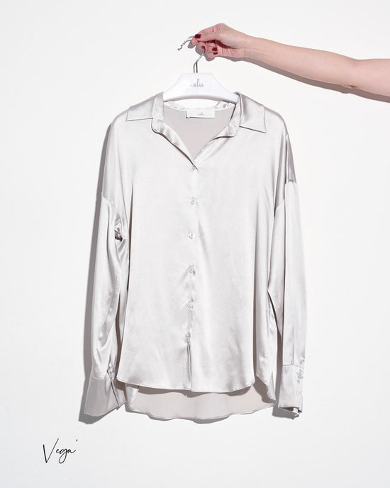 aalis VEGA V neck silk shirt (Light grey)