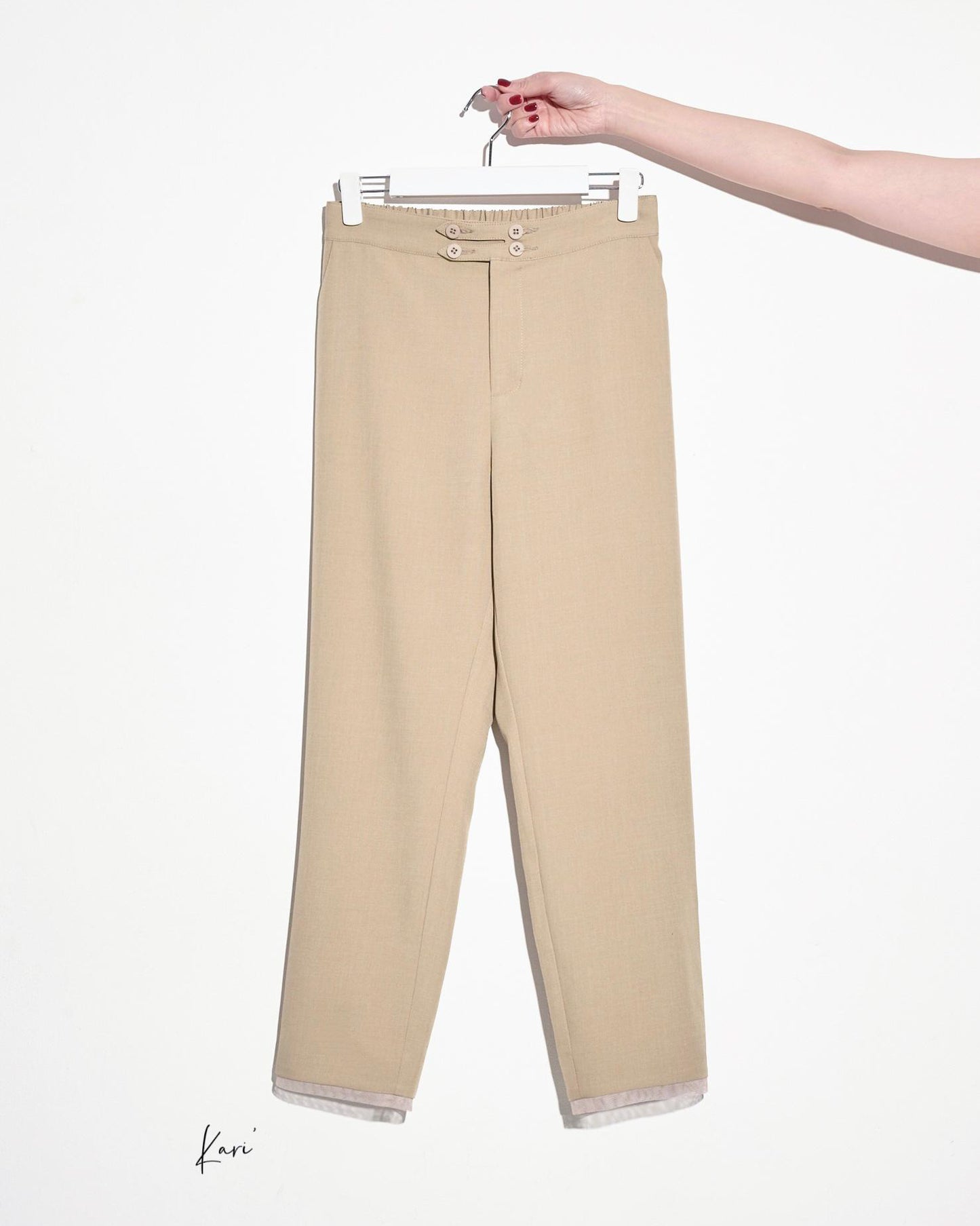 aalis KARI mesh edge pants (Khaki)