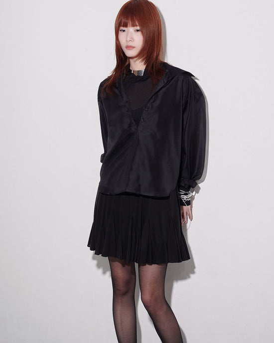 aalis ABELLA knitted collar sweater shirt (Black)