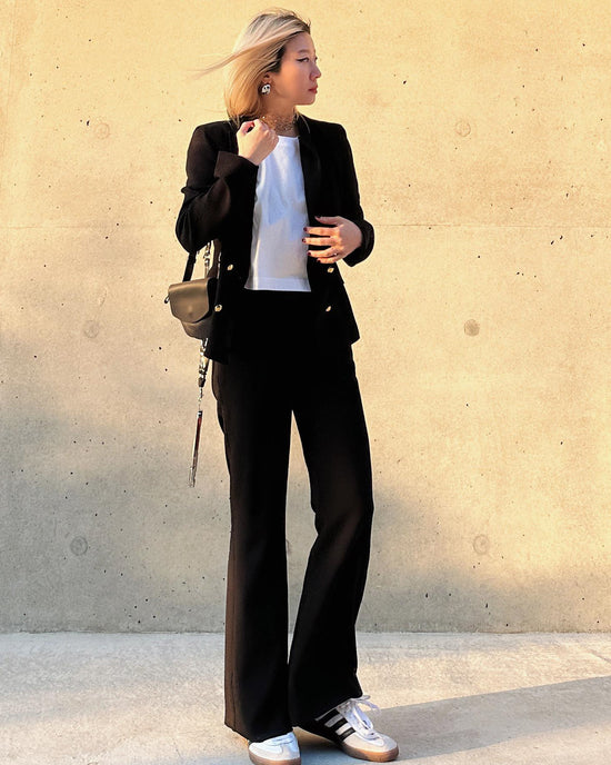 aalis LESLIE suiting flare pants (Black)