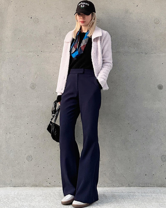 aalis LESLIE suiting flare pants (Navy)