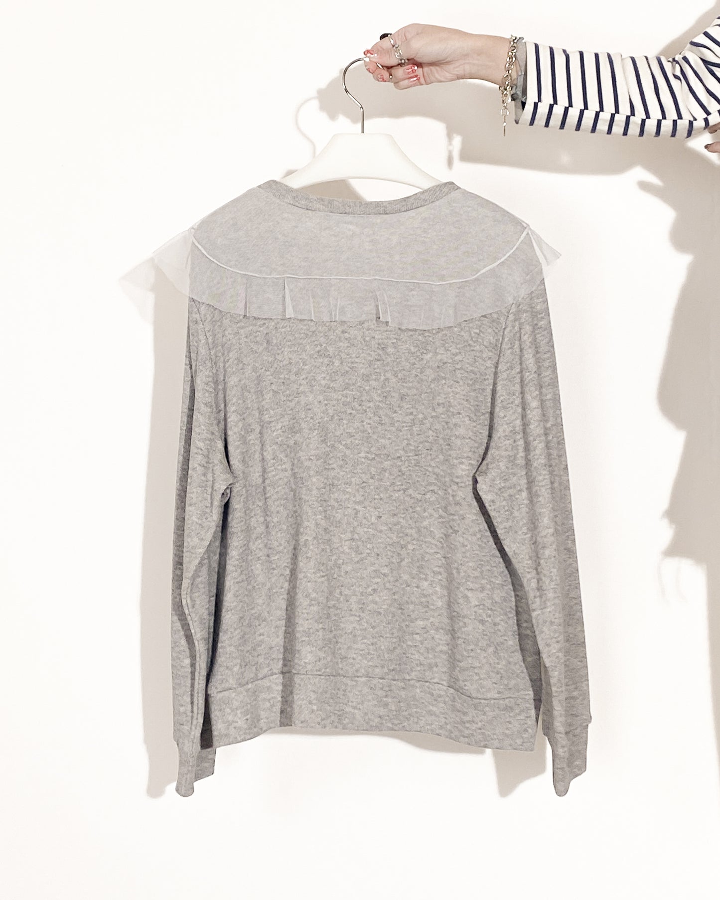 aalis LOREN mesh collar sweatshirt (Light heather grey)