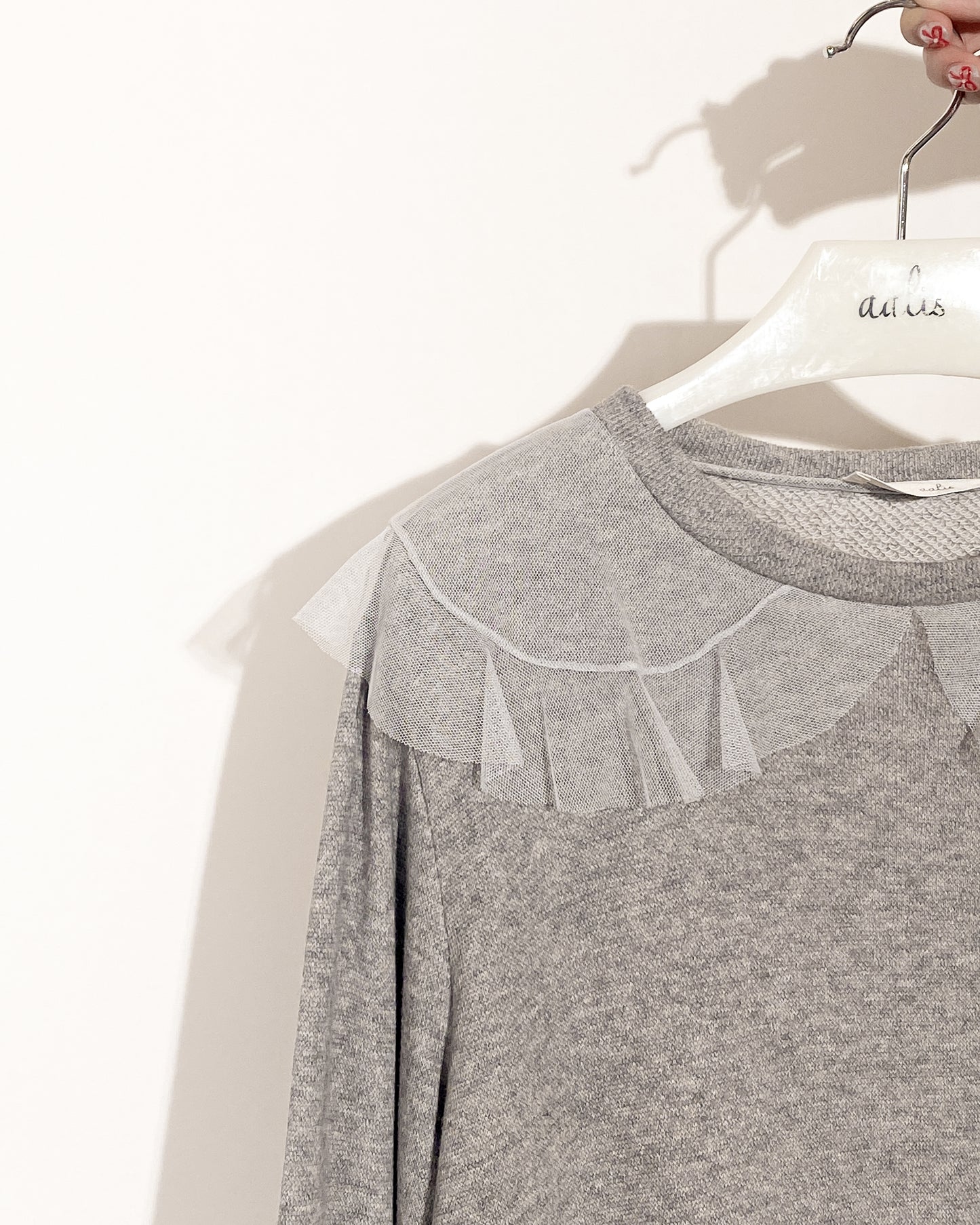 aalis LOREN mesh collar sweatshirt (Light heather grey)