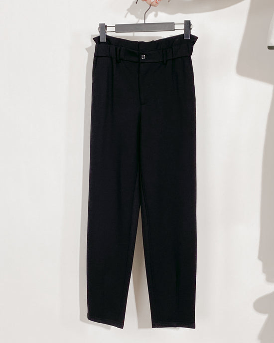 aalis NINO paperbag waist knit pants (Black)