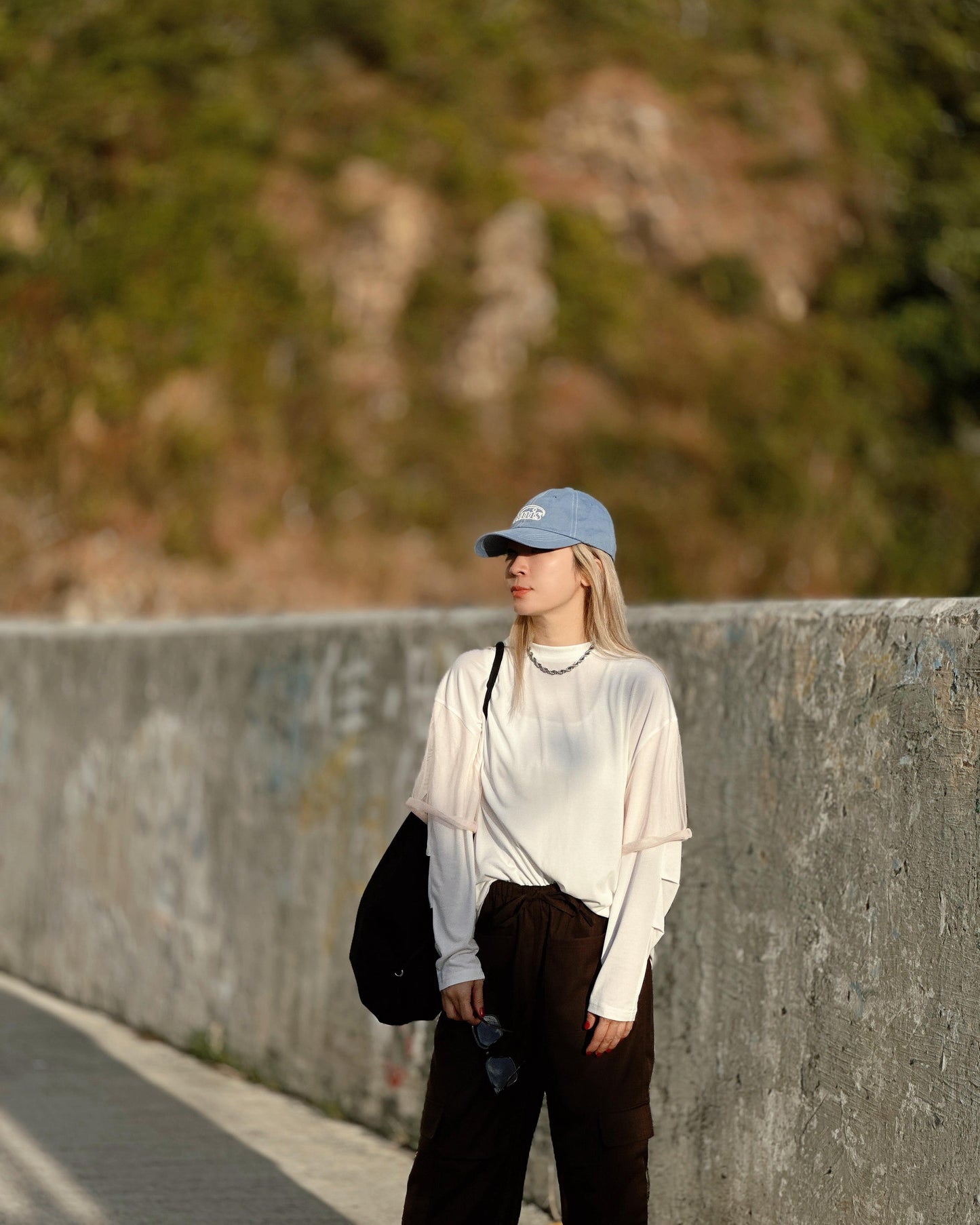 aalis AIMEE mesh short sleeves dropped shoulder top (White)