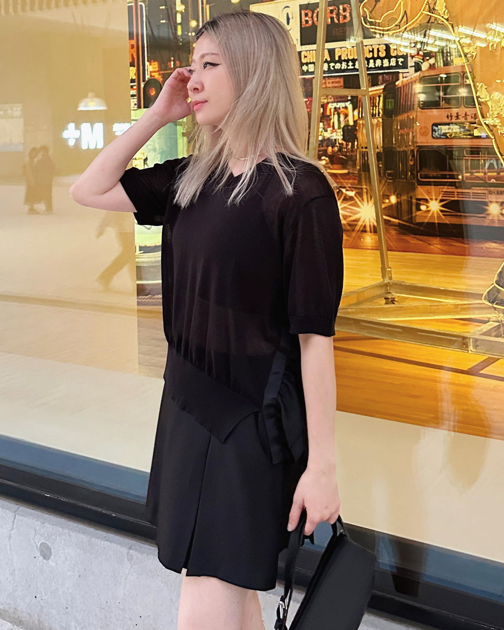 OF ALL FORM】2WAY NUANCE TOP BLACK 【公式通販】