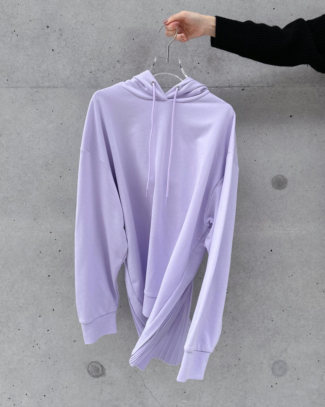 aalis PARMA pleated chiffon hoodie (Lilac)