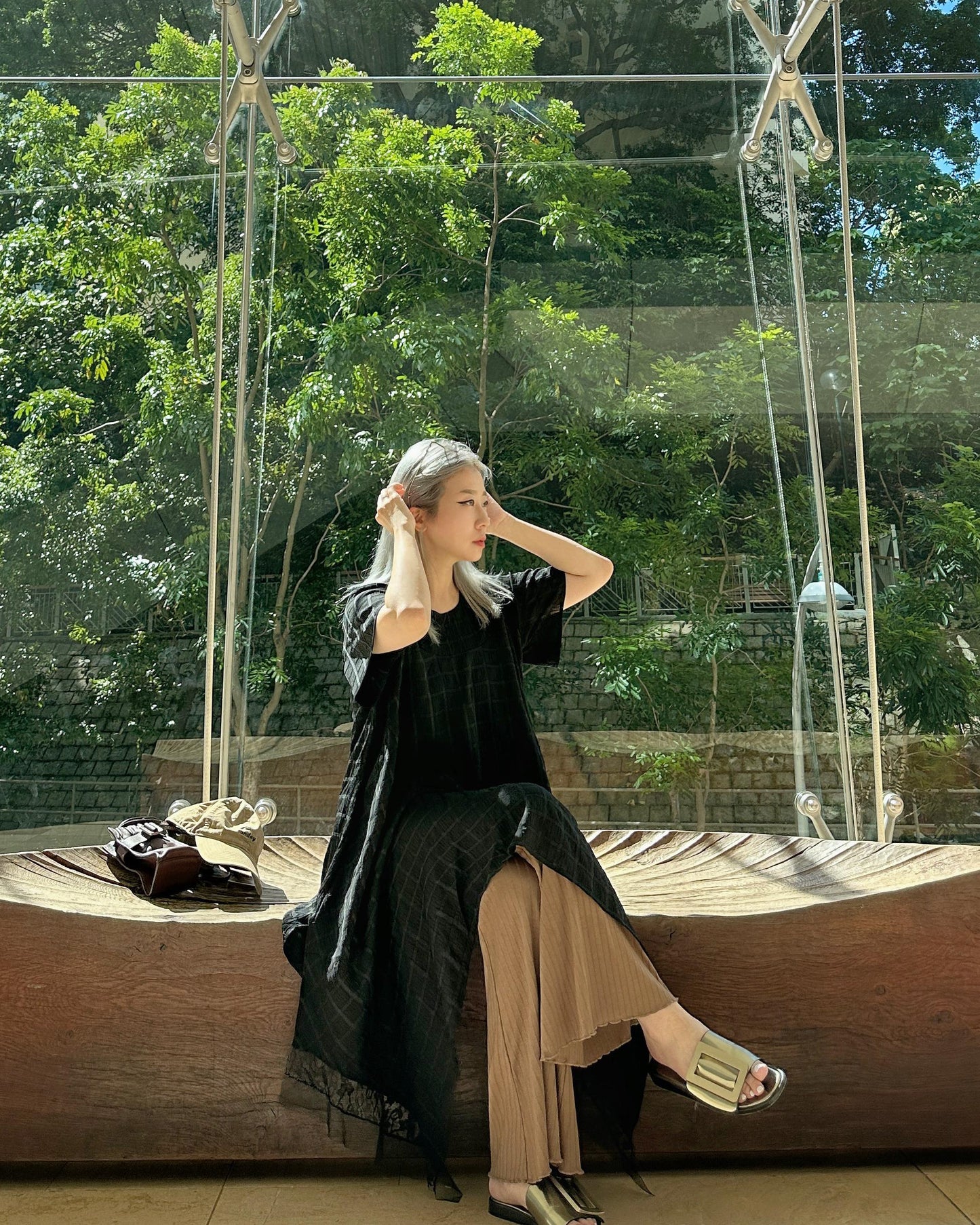 aalis DENIA SS25 ruffle hem pants (Camel)