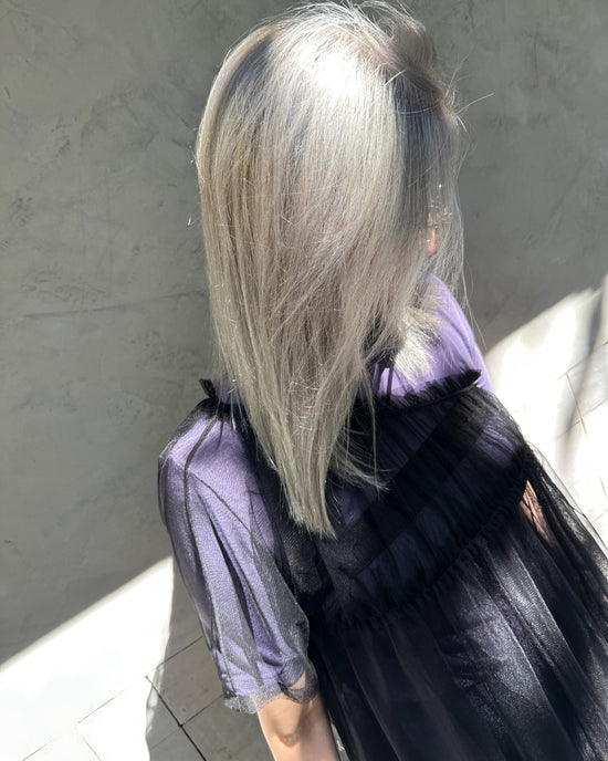 aalis TRICE one shoulder rushing mesh top (Black)