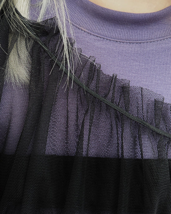 aalis TRICE one shoulder rushing mesh top (Black)