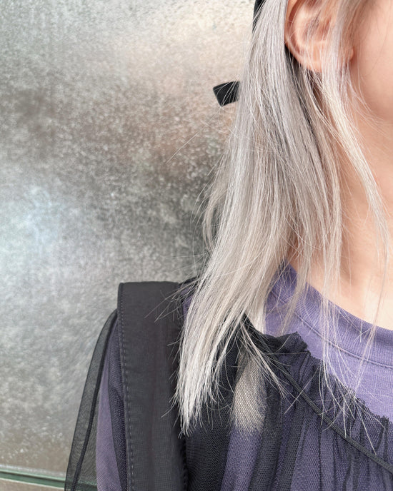 aalis TRICE one shoulder rushing mesh top (Black)