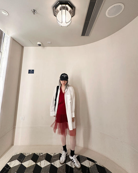 aalis RIN mesh skirt with lining shorts (Burgundy)