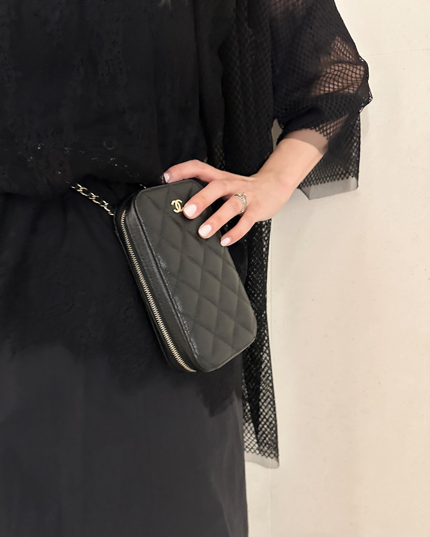 aalis BOYE SS26 fishnet mesh S/S blazer (Black)