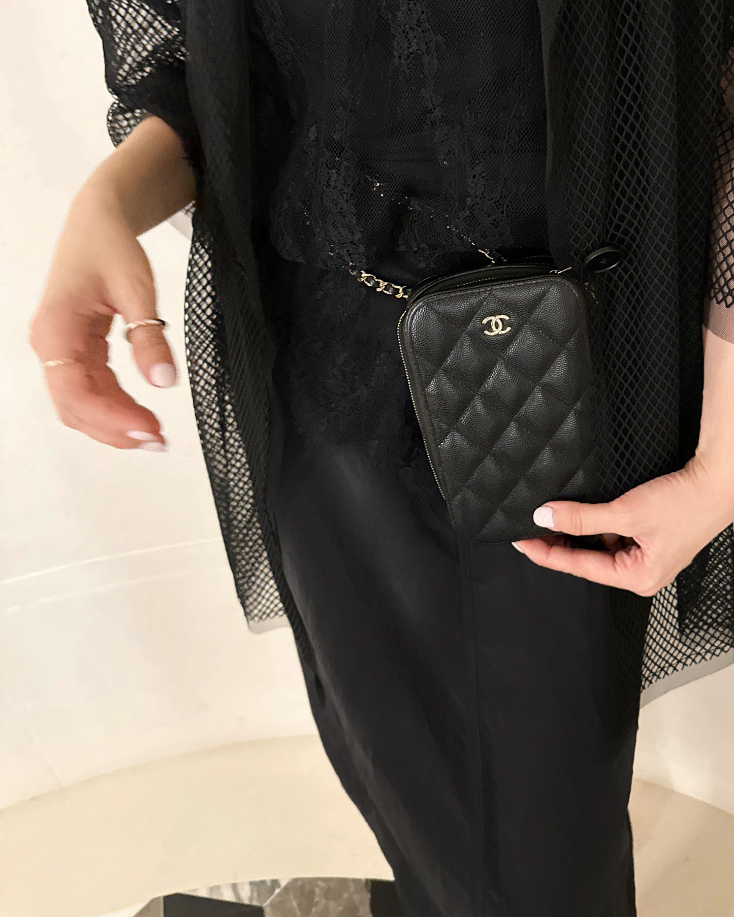 aalis BOYE SS26 fishnet mesh S/S blazer (Black)