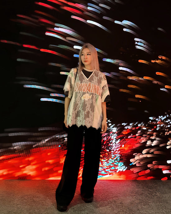 aalis AALIS 15 V neck lace tee (White)