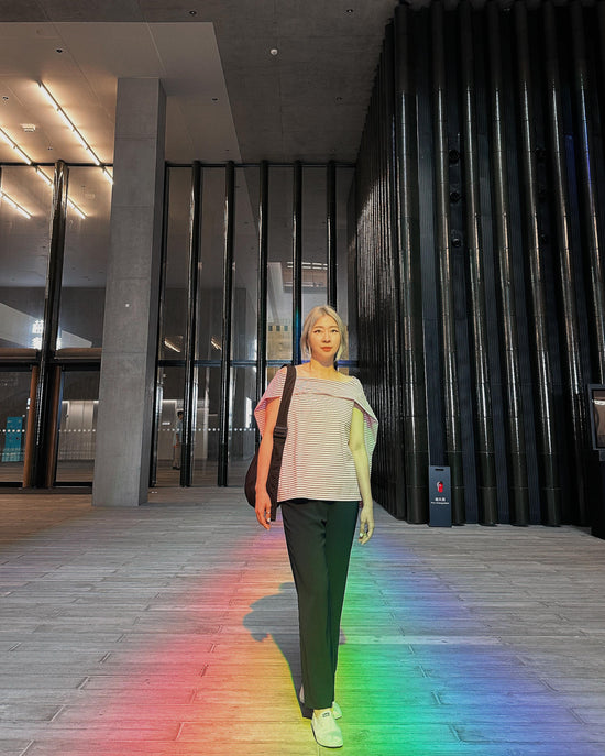 aalis HINI MESH mesh ruffle hem pants (Navy)