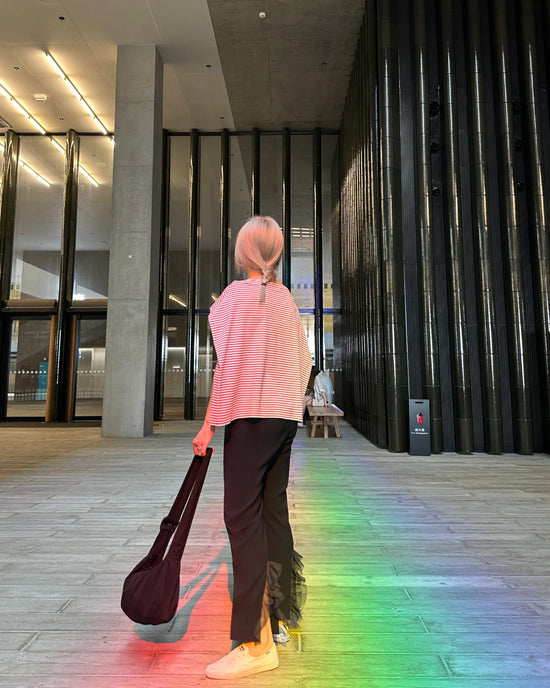 aalis HINI MESH mesh ruffle hem pants (Navy)