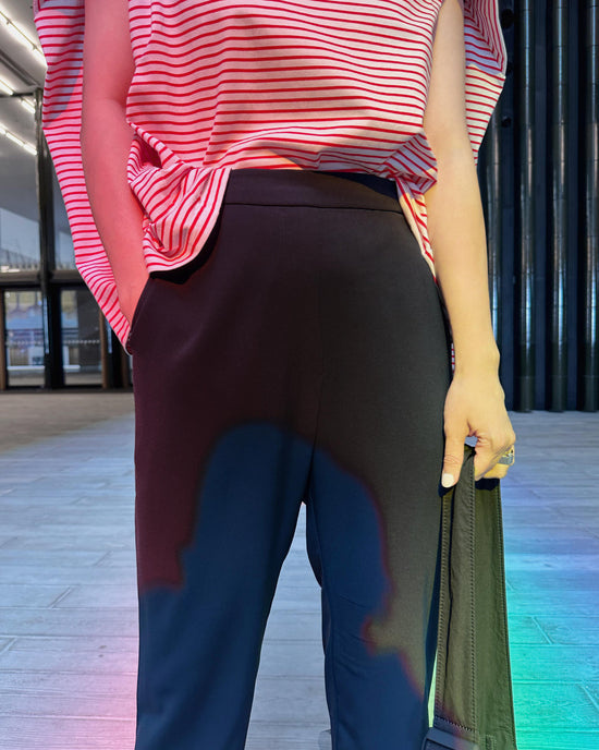 aalis HINI MESH mesh ruffle hem pants (Navy)