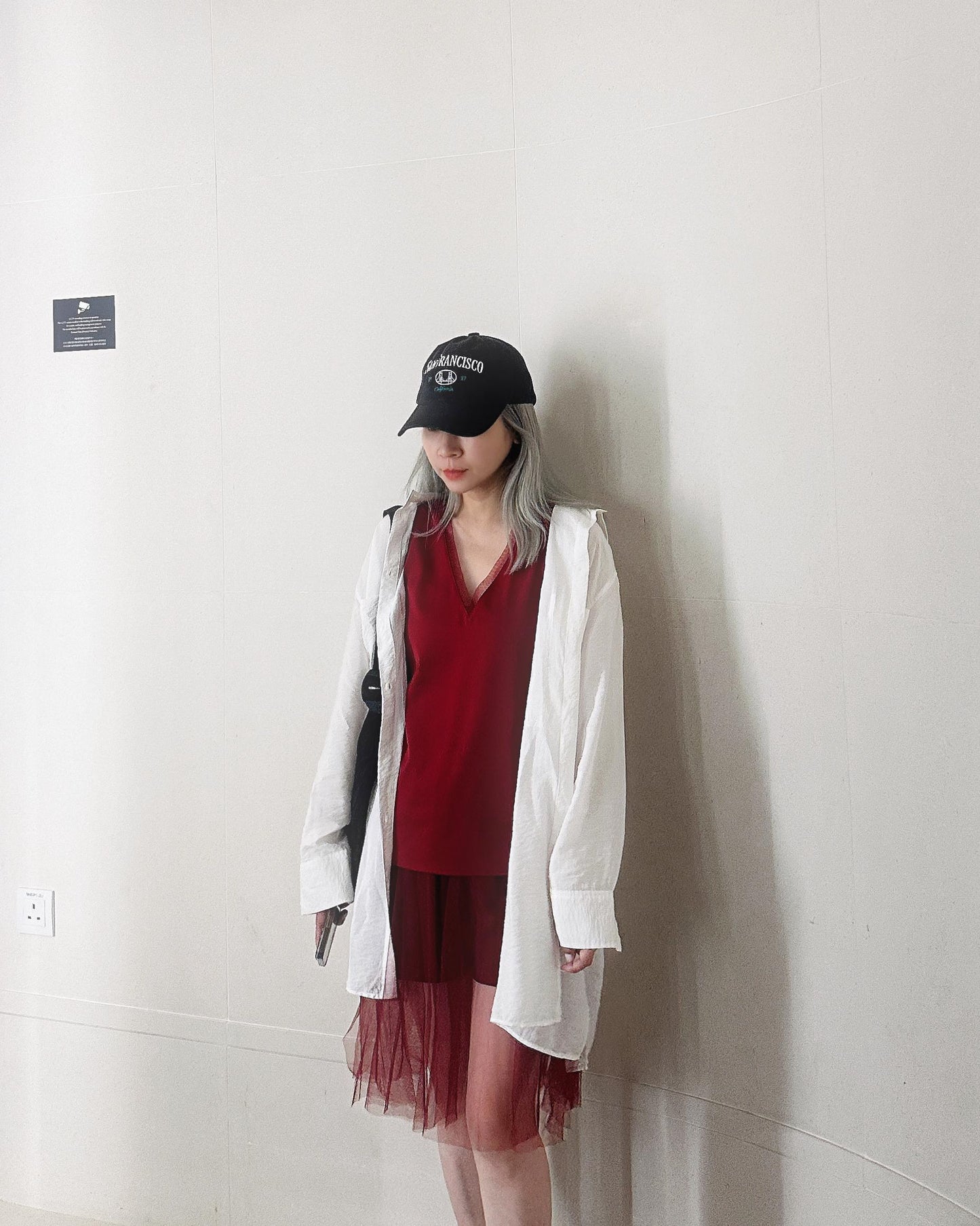 aalis RIN mesh skirt with lining shorts (Burgundy)