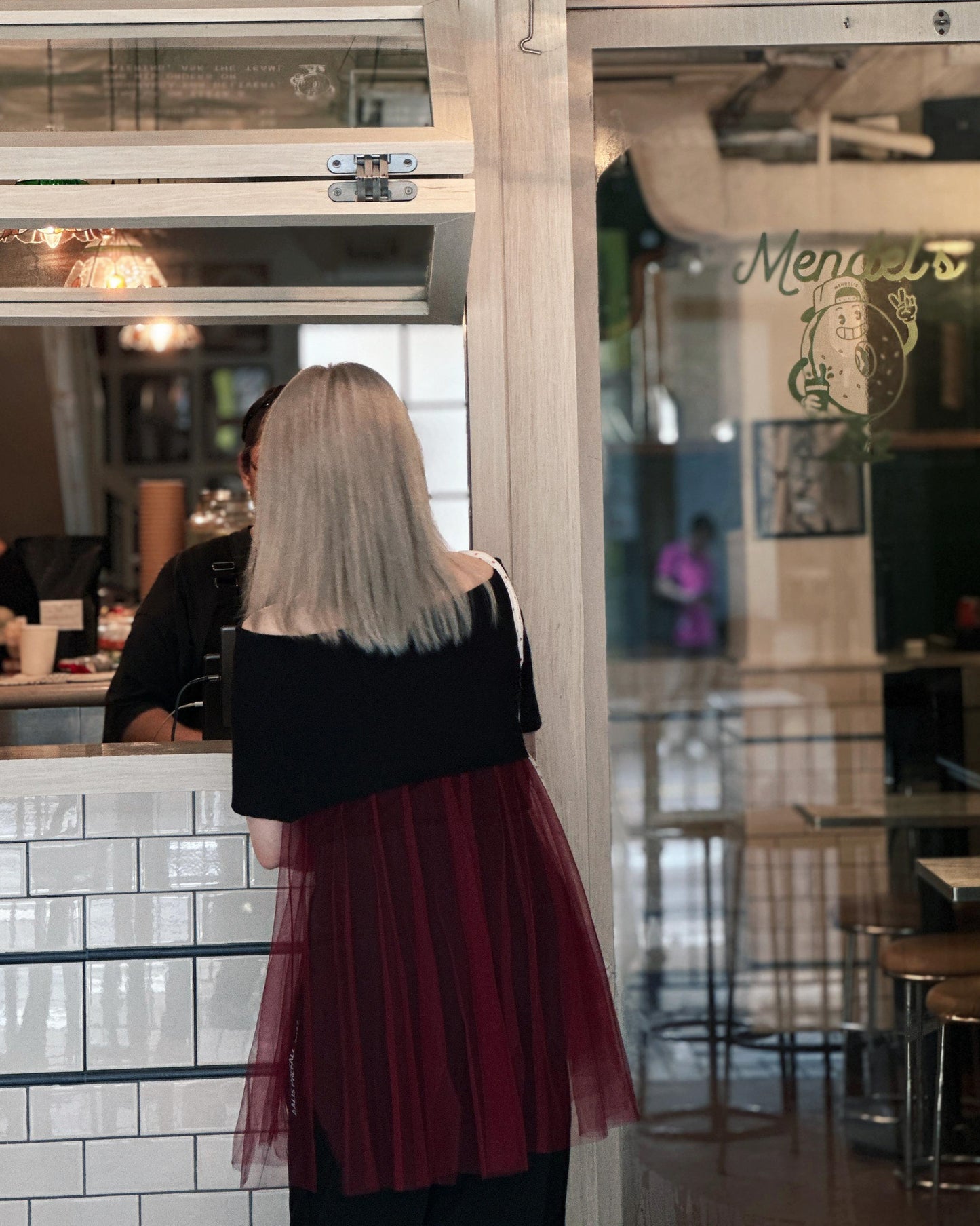 aalis RIN mesh skirt with lining shorts (Burgundy)