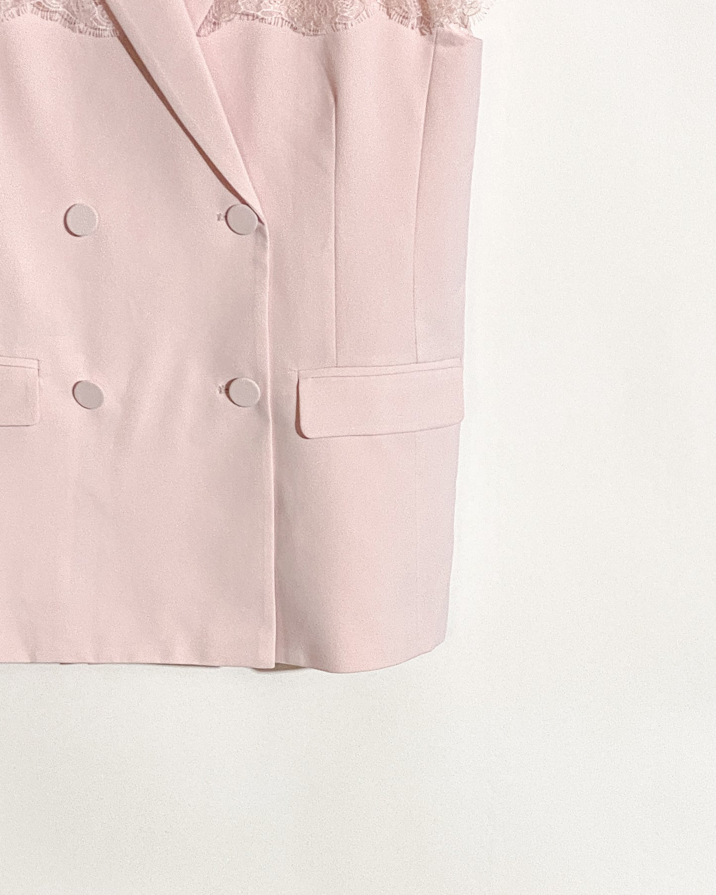 aalis ADARA lace cape sleeves double breasted blazer (Light pink)