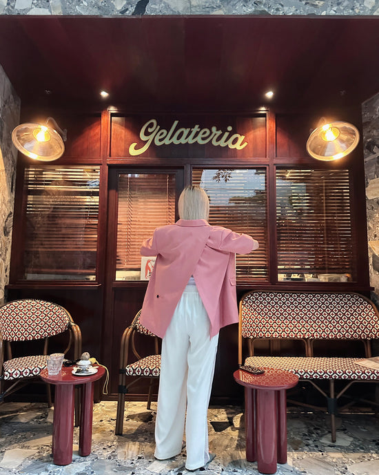 aalis ADDI side netting panel straight legs pants (White)