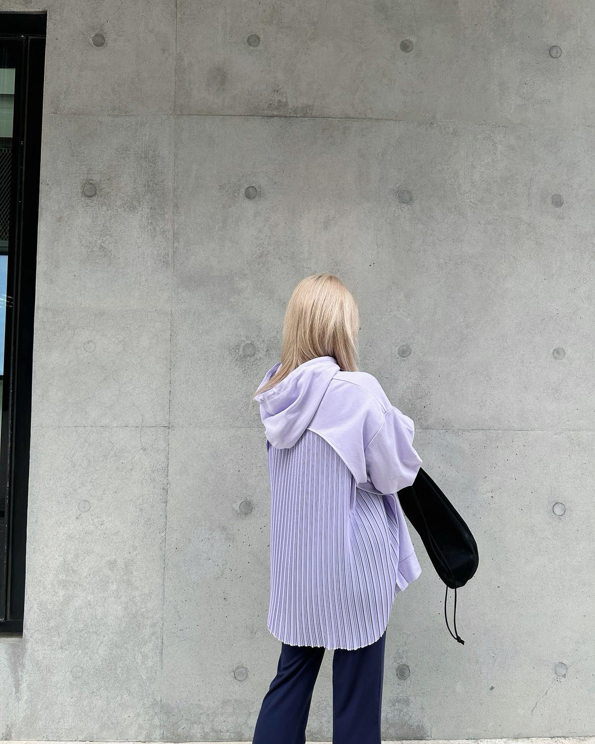 aalis PARMA pleated chiffon hoodie (Lilac)