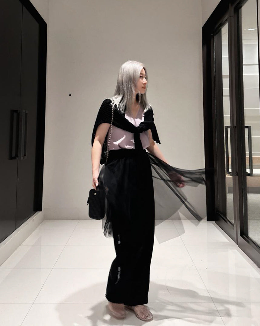 aalis RIN mesh skirt with lining shorts (Black)