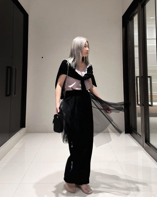 aalis RIN mesh skirt with lining shorts (Black)