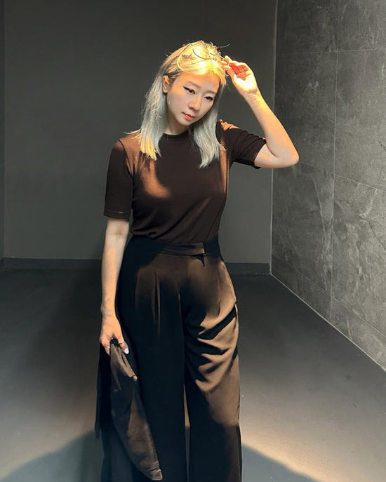 aalis HARU fitted s/s cotton top (Brown)