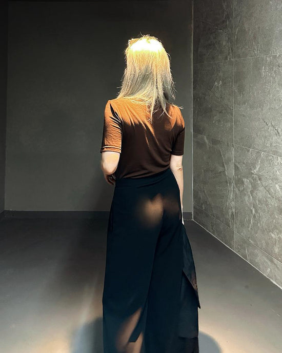 aalis HARU fitted s/s cotton top (Brown)