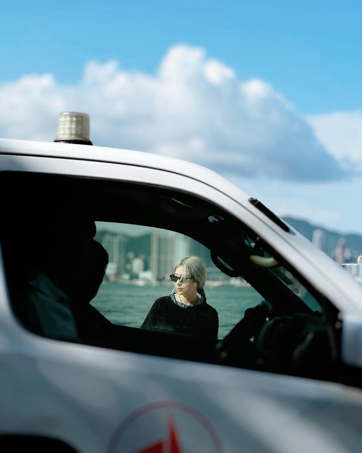 aalis KEMI mesh collar grosgrain ribbon tie on the back bias cut dress (Black)