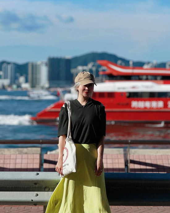 aalis NAJI KNIT cutout shoulder lace hoodie (Dark green)