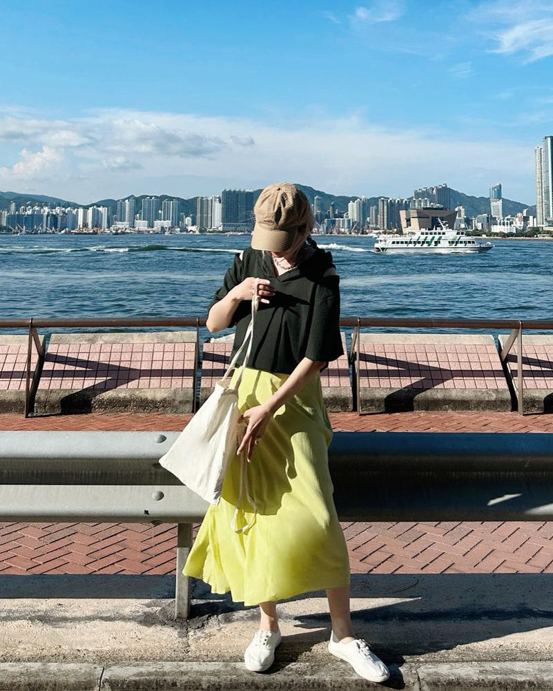 aalis NAJI KNIT cutout shoulder lace hoodie (Dark green)